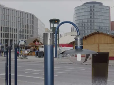 Street Light -7- Blue Version -1 Lamp- Low-poly 3D model