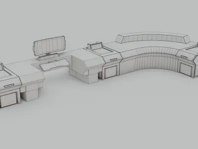 Sci-Fi Workspace - Low poly - PBR - Game ready Low-poly 3D model