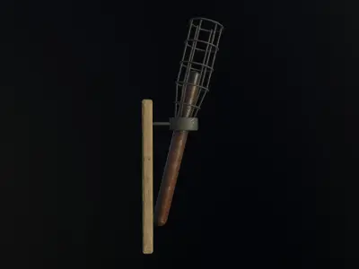 Wall Torch Low-poly 3D model