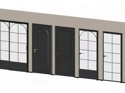 French retro style doors 3D model