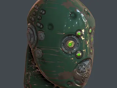 Gas mask helmet 3d model scifi Low-poly Low-poly 3D model 38