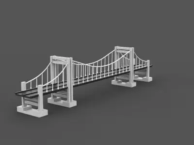 Suspension Bridge 03 3D model
