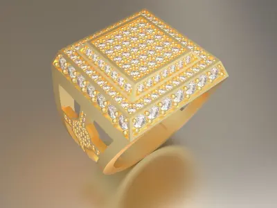 mens diamond ring 3D print model purchase