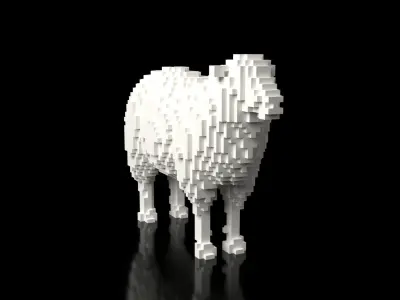 Sheep Minecraft Voxel Low-poly 3D model