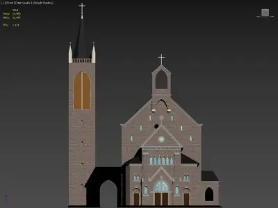 ChristuKirche Church Low-poly 3D model
