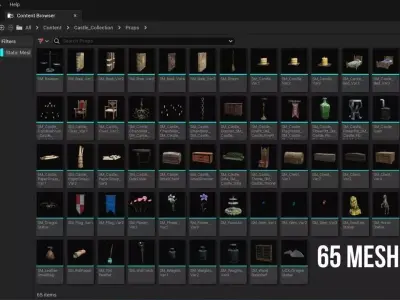 Medieval Castle Kit - Medieval Castle Props Low-poly 3D model