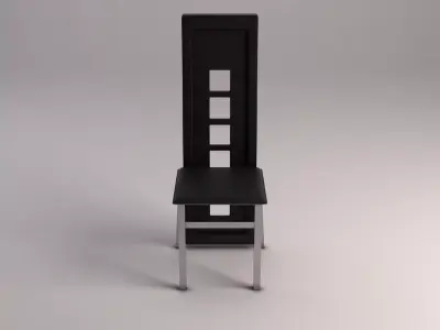 CHAIR---Wave back plastic and aluminium 3D model