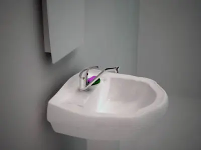 Wash-bowl with mirror 3D model