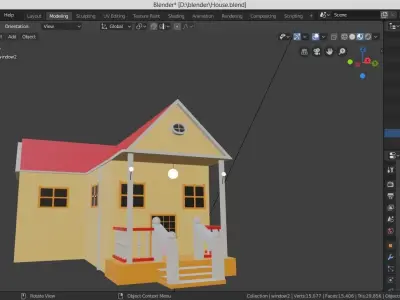 House with porch 3D print model