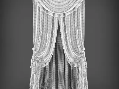 Curtain 3D with tassels Low-poly 3D model purchase