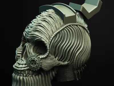 SciFi Skull Desk Skull Headphone and Controller Holder 3D print model