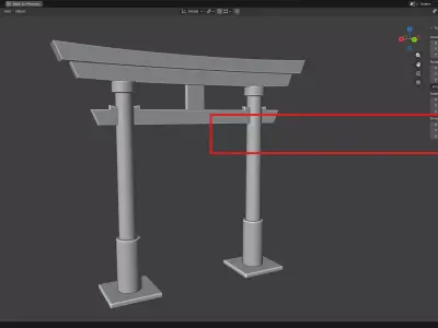 Japanese Red Torii Gate 3D print model