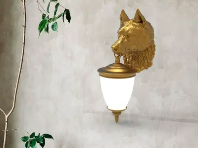 Wolf Head Wall Lamp 3D print model purchase