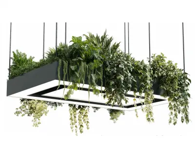 Rectangle pot light pendant plant light hanging   22  3D model