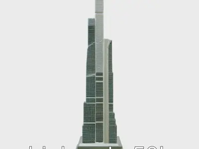 Futuristic Skyscraper Architectural Model Low-poly 3D model