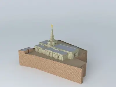 LDS Temple Fukuoka, Japan, Templo Mormon. (Before). Free 3D model