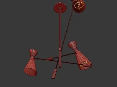Stanley lamp with two lamps hanging from it 3D model