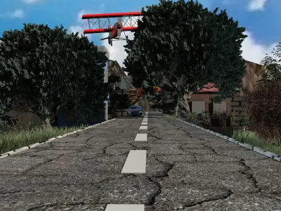 Small 3D city Cinema 4D plus Photoshop  3D model