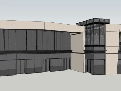 minimalist shopping mall in contemporary design 3D model