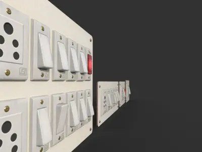 Indian Switchboard  Collection 3D Game AR VR Metaverse Ready Low-poly 3D model