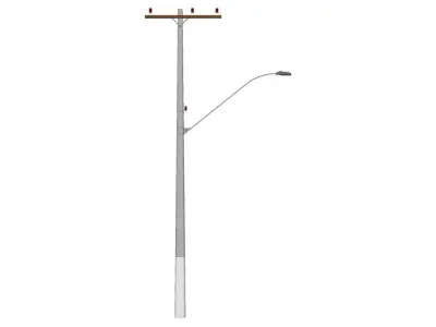 Concrete Lamp Post - Light Pole - Light Post - Street Light 42 3D model