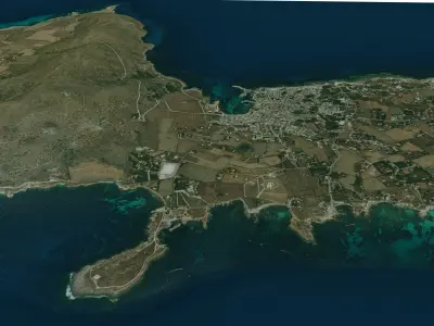 Favignana island 3d model terrain Low-poly 3D model