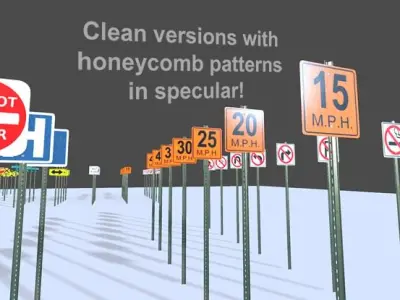 162 Game Ready Signs 3D model