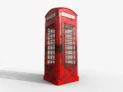 Telephone Booth Low-poly 3D model shop
