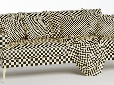 Andes 3 seater sofa 3D model