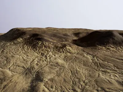 Desert Mountain Africa Landscape  DunesPBR Low Poly 02 Low-poly 3D model