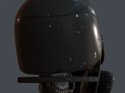 Gas mask helmet 3d model scifi Low-poly Low-poly 3D model Low-poly 3D model