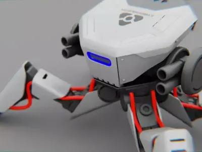 Combat Droid CELL  rigged character 3D model
