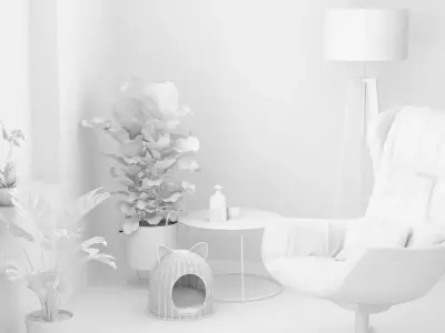 Room With Plants Low-poly 3D model
