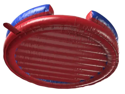  Mechanical Rodeo Bull on Inflatable Trampoline in US Colors 