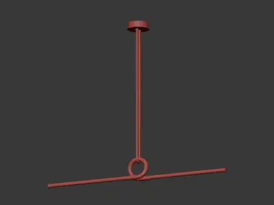 Beau Loop Brass Linear Pendant Light 3D model purchase