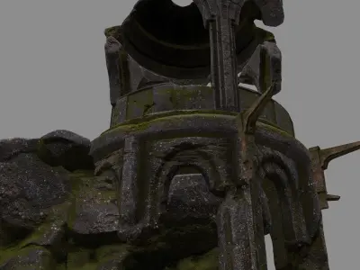 old temple Low-poly 3D model