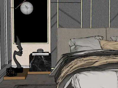 Bedroom - SketchUp V-Ray 3D model