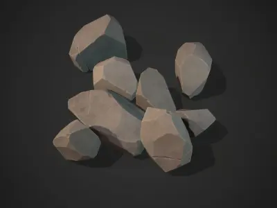 Stylized rock Low-poly 3D model