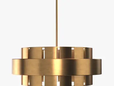 Orbit Brass Modern Round Chandelier 3D model