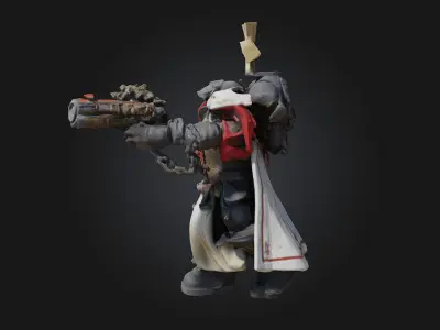 Space Crusader  High-Tech Sci-Fi Warrior 3D Model 3D print model