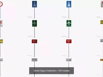 Street Signs Collection 3D Model Pack