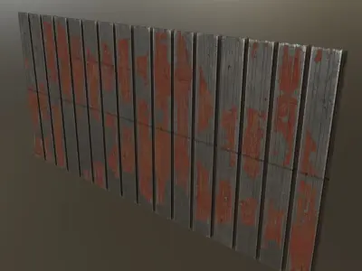 Rusted Metal Wall  Low-poly 3D model
