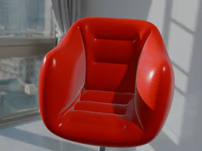 red chair architectural  Low-poly 3D model