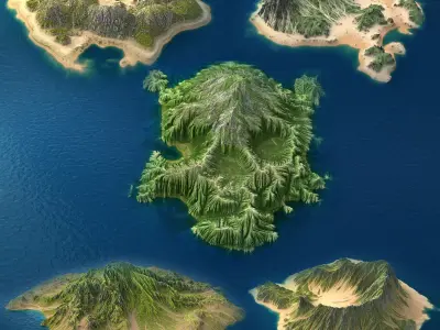 Tropical Island Collection 2 Low-poly 3D model