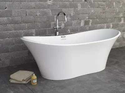 Jacuzzi Infinito Bathtub with floor standing faucet 3D model