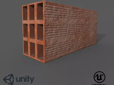 Brick Realistic - Low Poly - Game ready unity bricks Low-poly 3D model