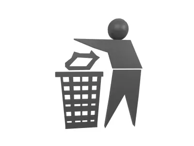 Recycle Symbols v7 006 Low-poly 3D model