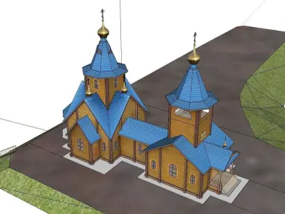 Architecture-Religion-God-Culture-Temple-026 church on hill 3D model