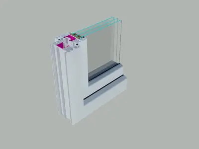 Window frame with two windows 3D model