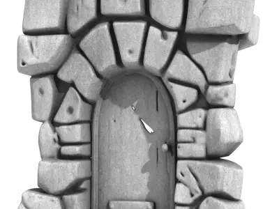 Medieval Stone Door 5 3D print model
